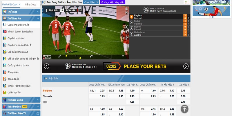 Cách chơi thể thao ảo Bet168vn đơn giản