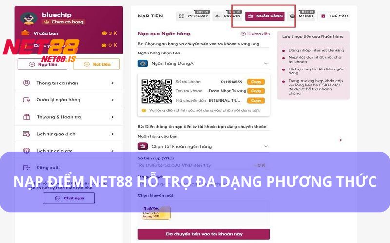Lựa Chọn Phương Thức Nạp
